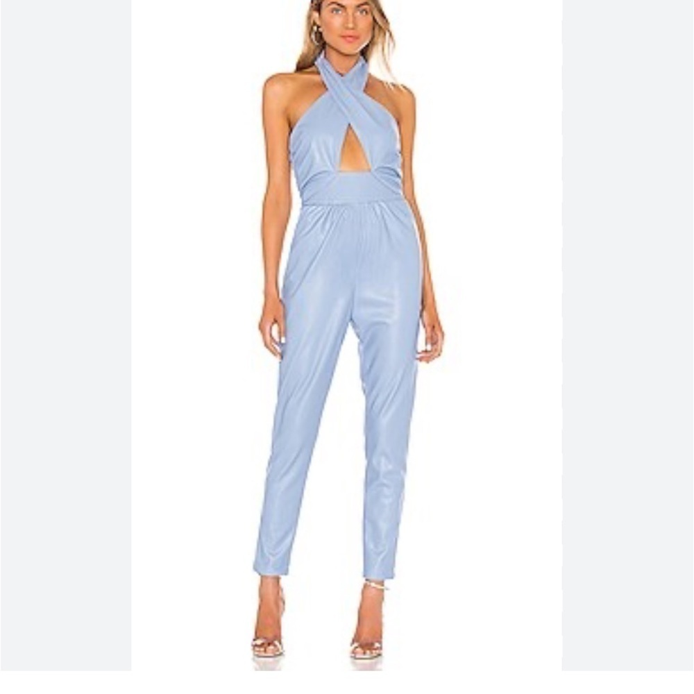 Gaga Blue Wrap Jumpsuit Woman Size Medium